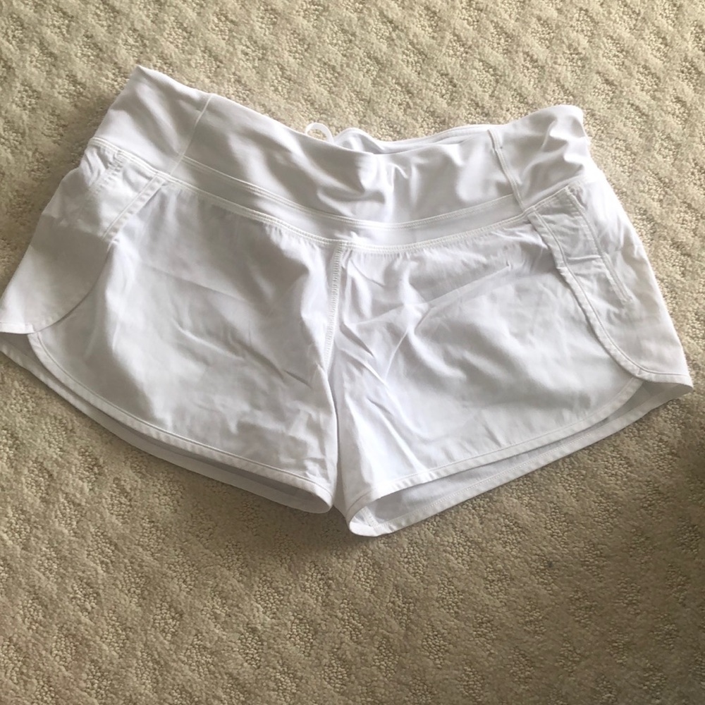 WHITE lululemon shorts
